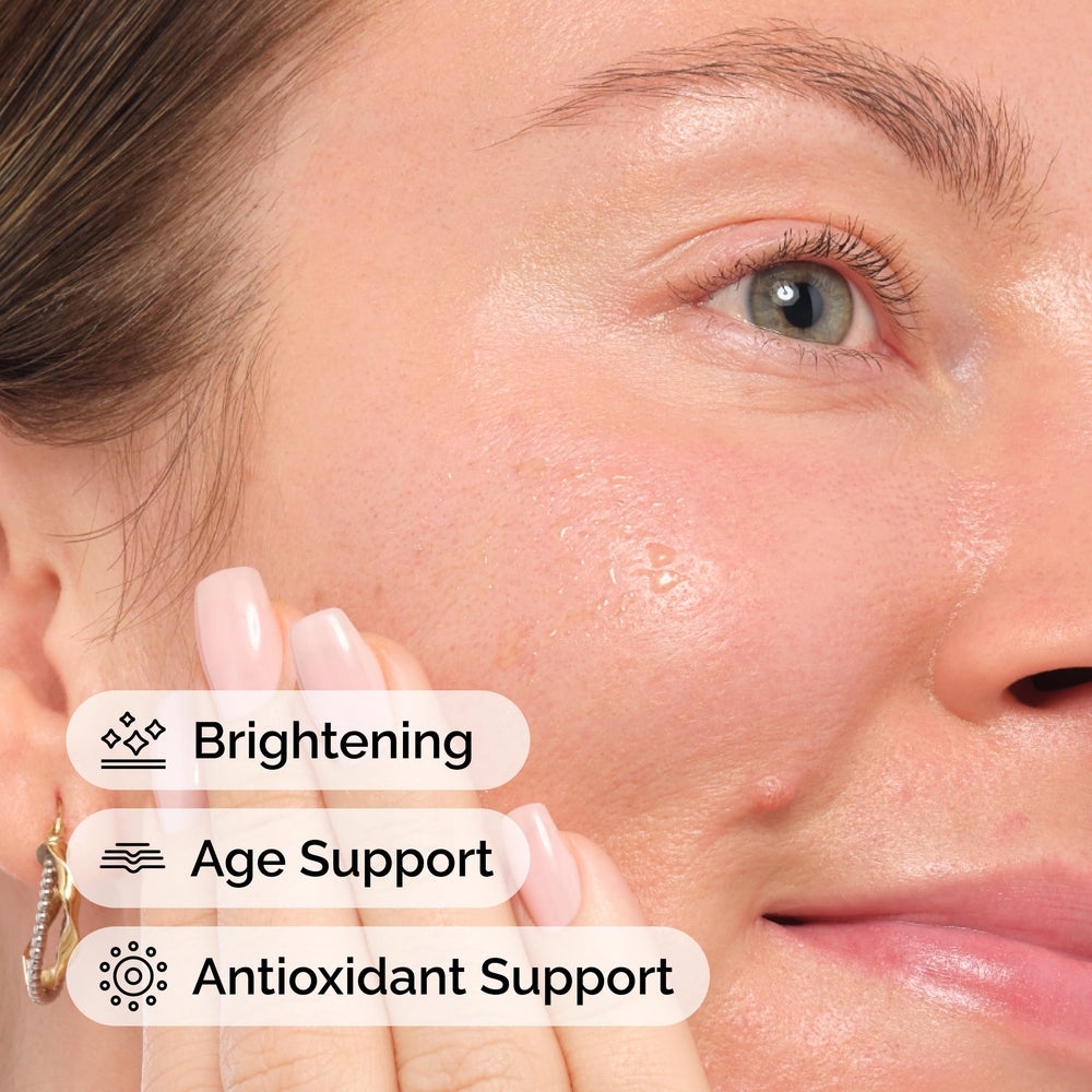 The Ordinary Resveratrol Ferulic Acid serum in hand for easy daily application.