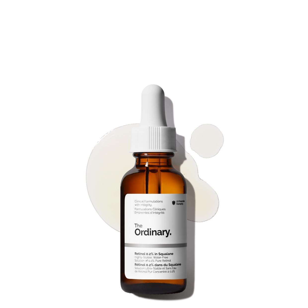 The Ordinary Retinol 0.2% in Squalane bottle pouring for nightly use