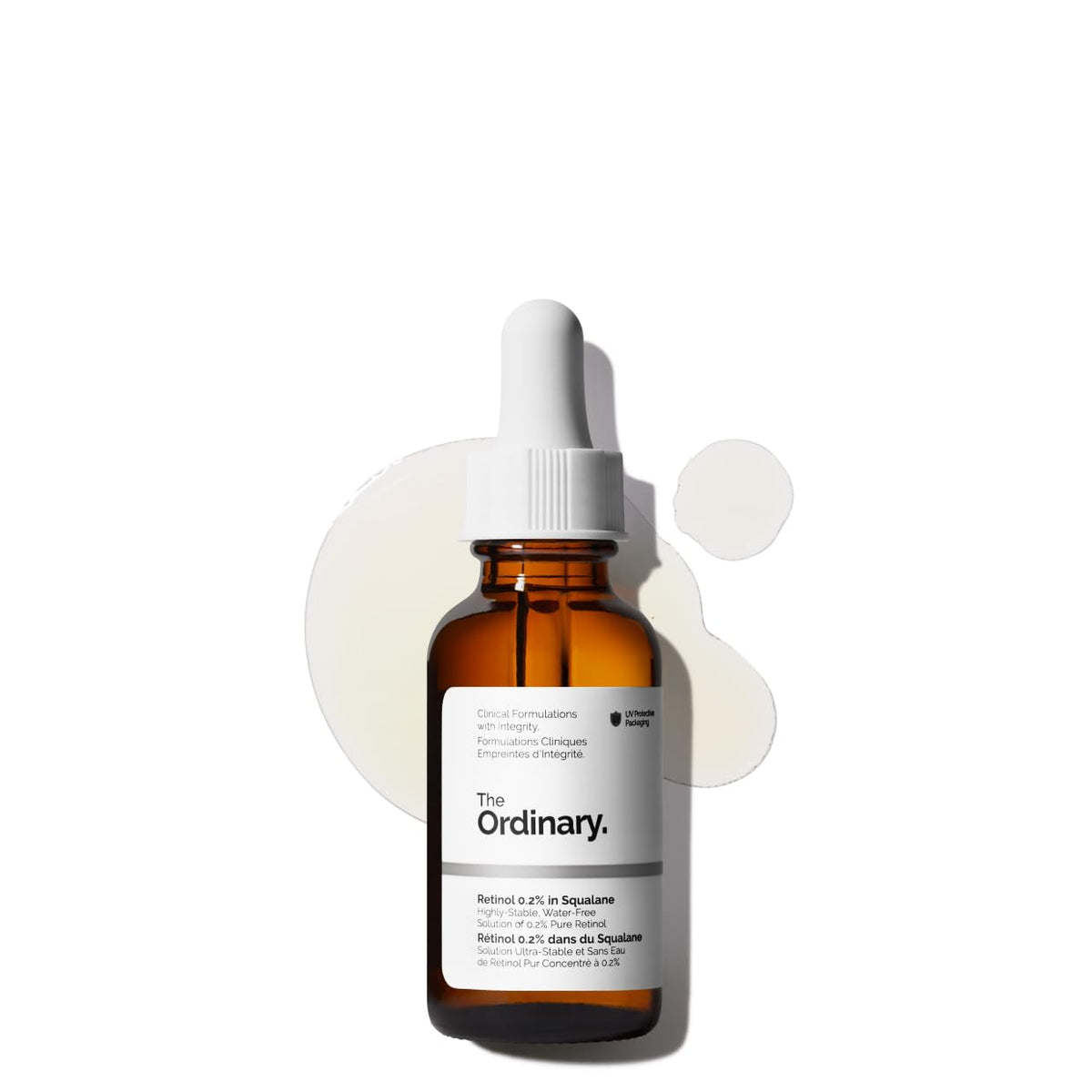 The Ordinary Retinol 0.2% in Squalane bottle pouring for nightly use