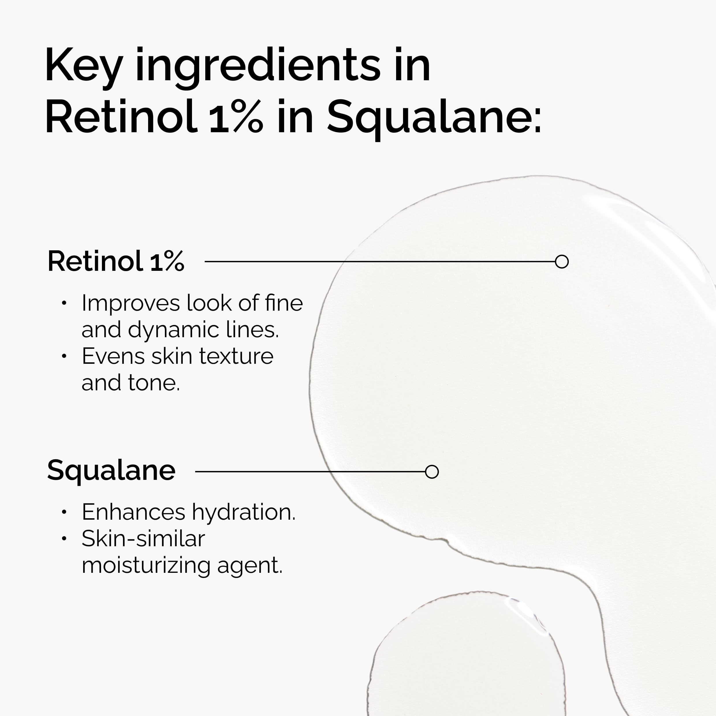 The Ordinary Retinol 1% in Squalane dropper demonstrates precise evening application.