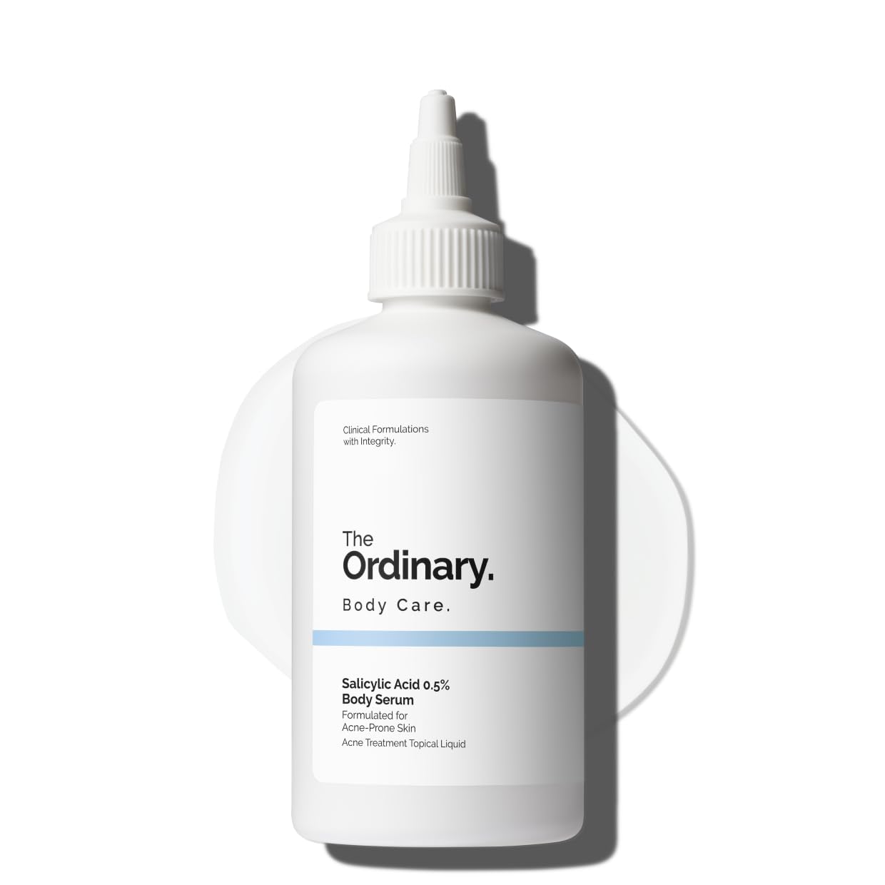The Ordinary Salicylic Acid 0.5% Body Serum bottle enables targeted, gentle body exfoliation for smoother skin.