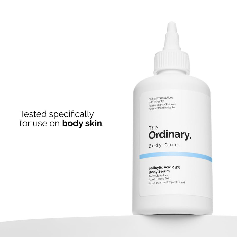 The Ordinary serum texture shown as a light, water-based formula for gentle exfoliation.