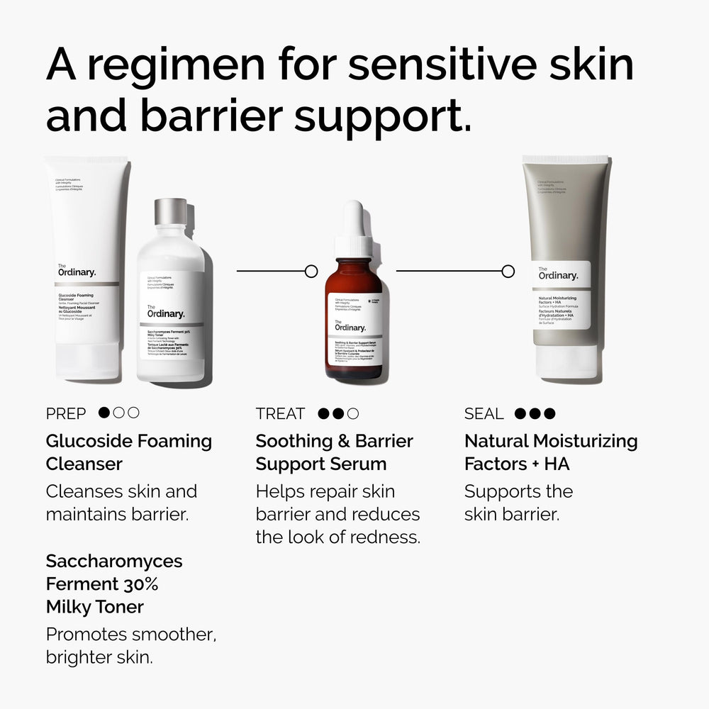 The Ordinary Soothing & Barrier Serum pump dispenses for precise application.