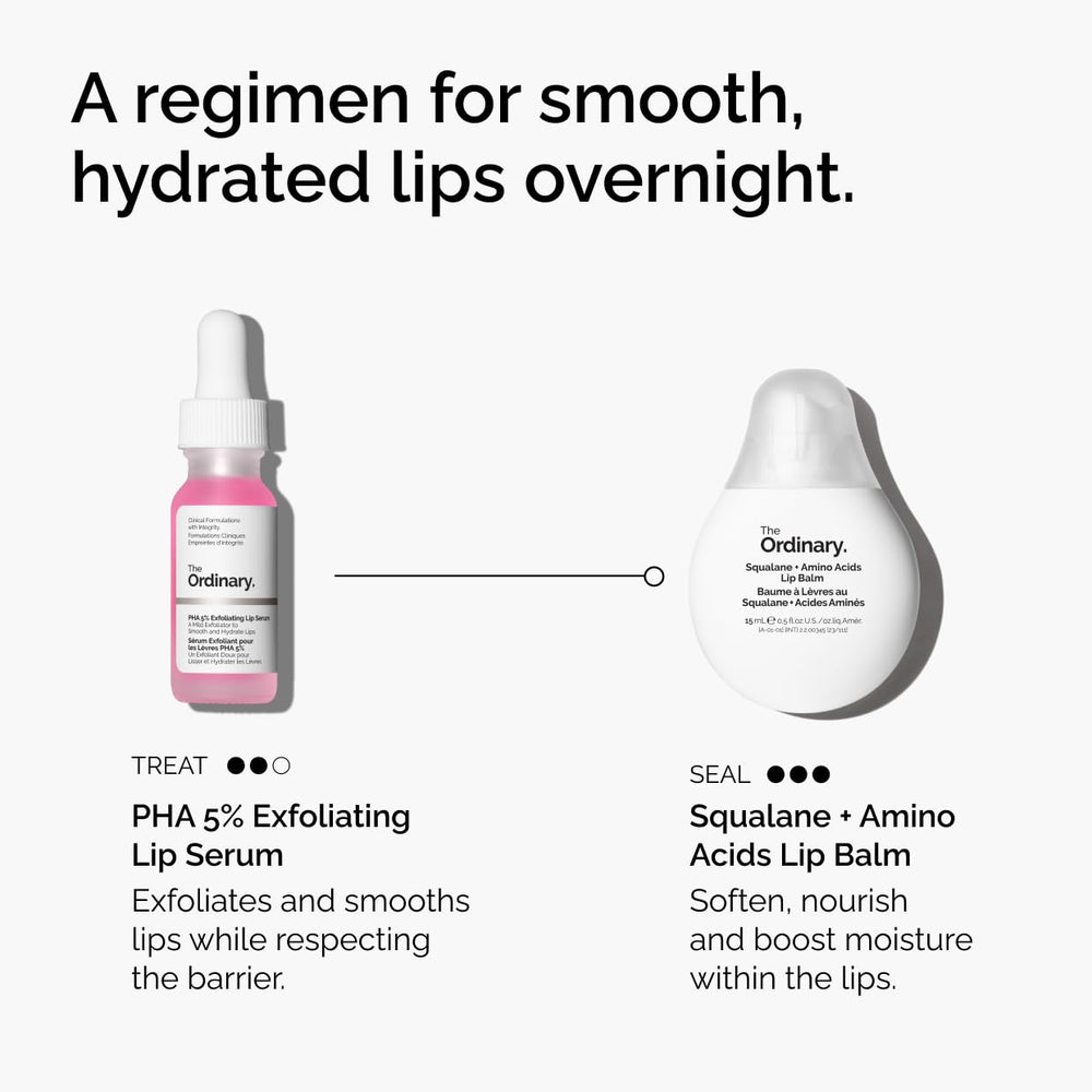 Packaging highlighting squalane and amino acids formula.