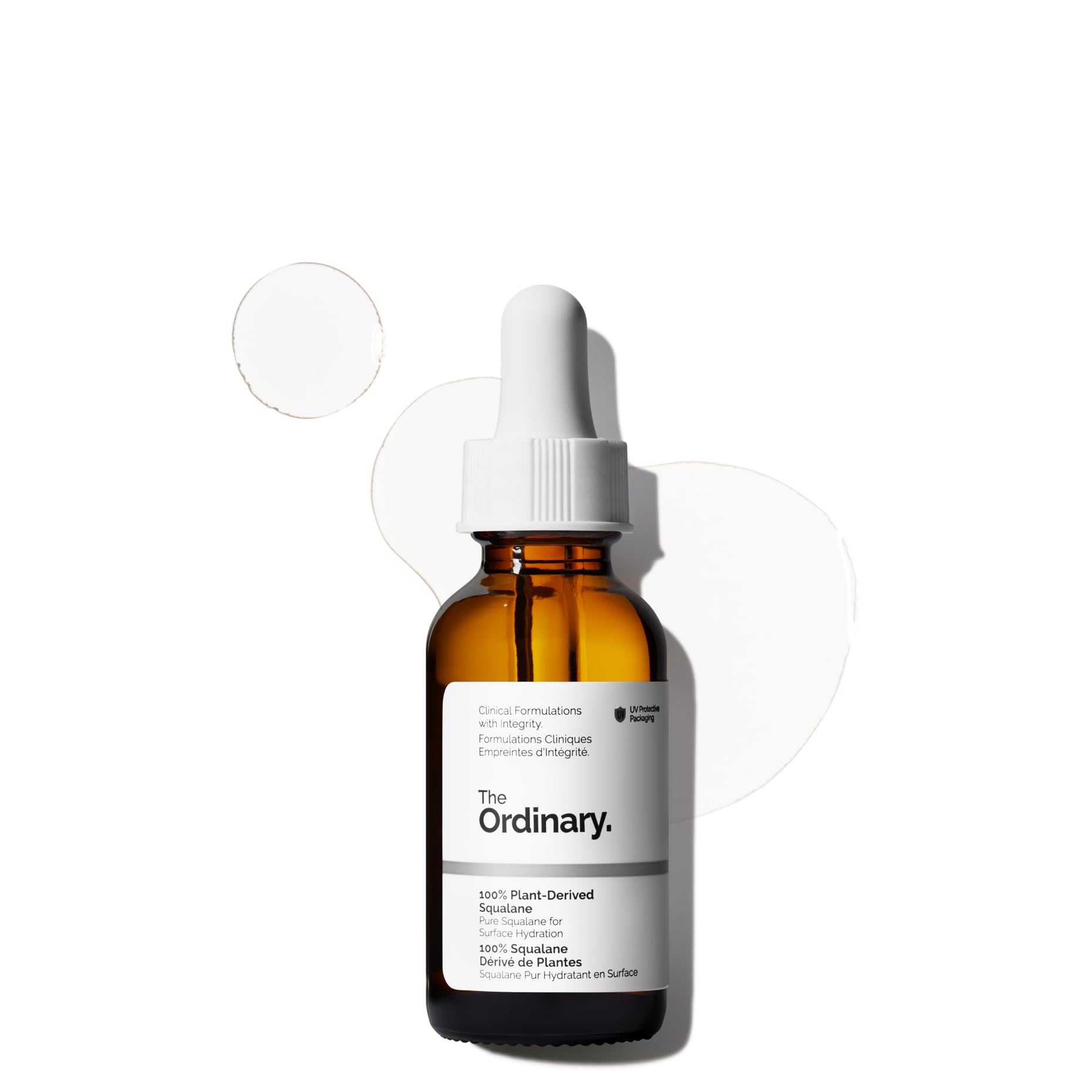 The Ordinary squalane bottle close-up showing lightweight hydration