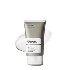 The Ordinary Squalane Cleanser bottle close-up for travel-friendly cleansing.