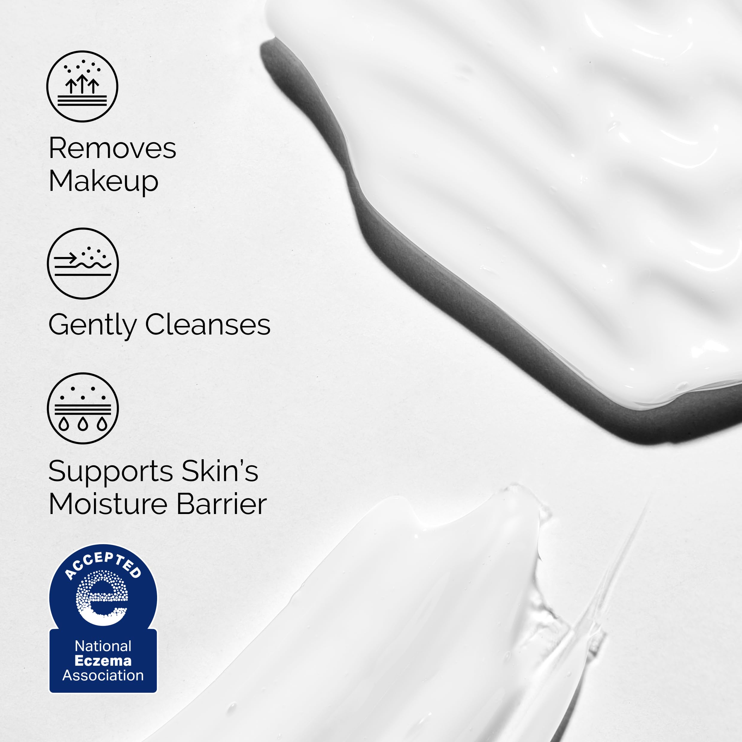 The Ordinary Squalane Cleanser texture close-up highlights silky, non-greasy skin feel.