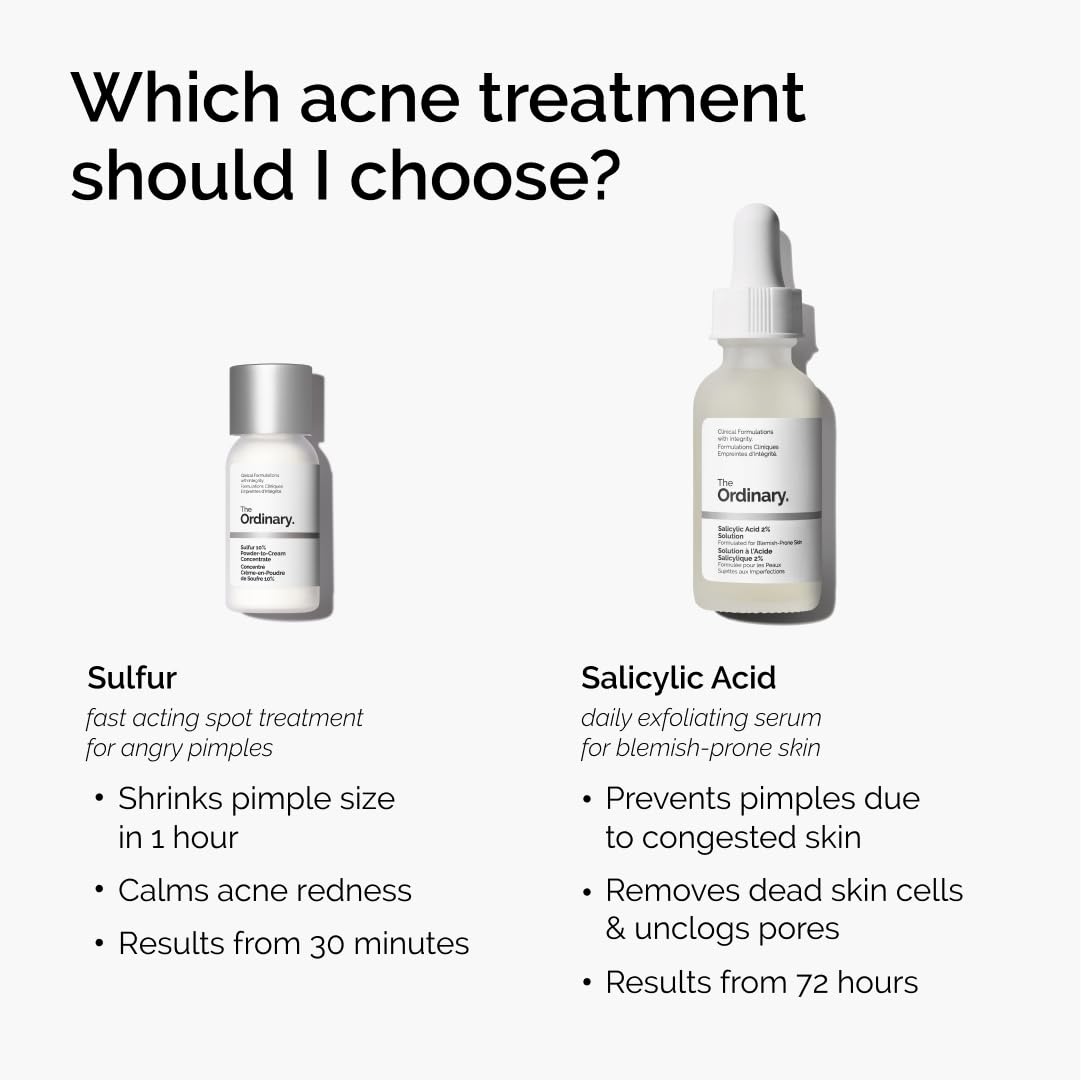 The Ordinary sulfur 10% leaves a discreet, quickly absorbed finish.