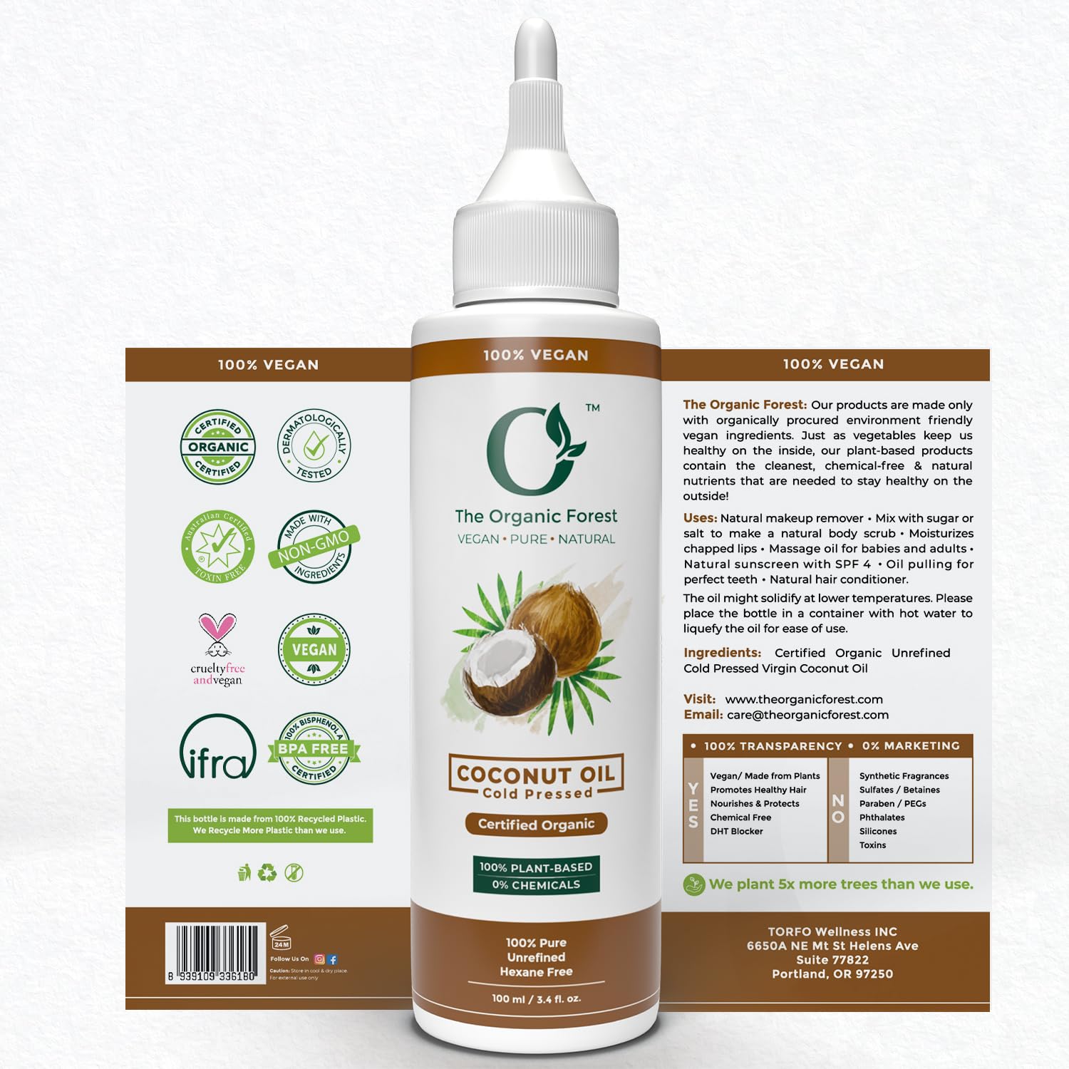 The Organic Forest coconut oil texture shown for moisturizing face and lips