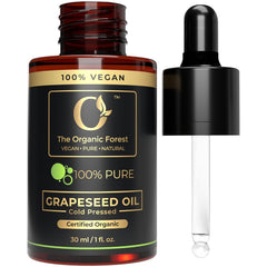 The Organic Forest Grapeseed Oil bottle for lightweight, daily moisture.