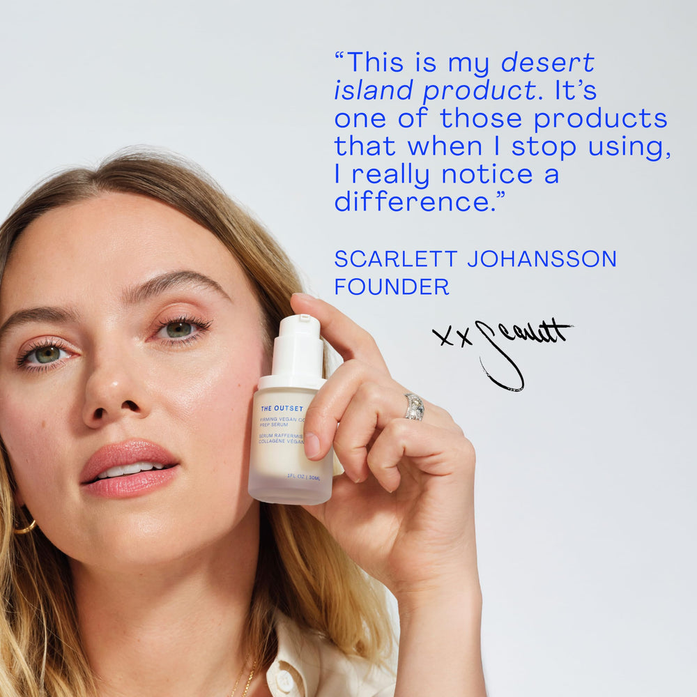 The Outset firming vegan collagen serum Hyaluroset application emphasizes lasting moisture.
