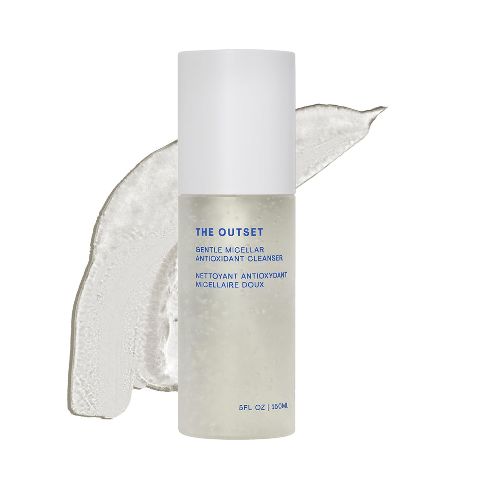 The Outset Gentle Micellar Cleanser bottle—fragrance-free hydration for makeup removal.