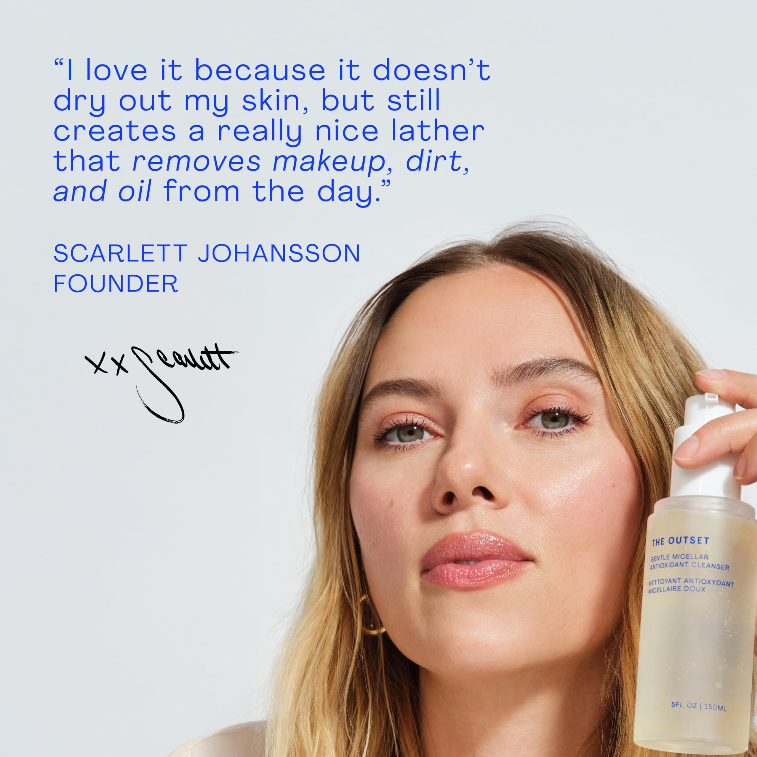 The Outset Gentle Micellar Cleanser hydration close-up—provides lasting moisture for daily use.