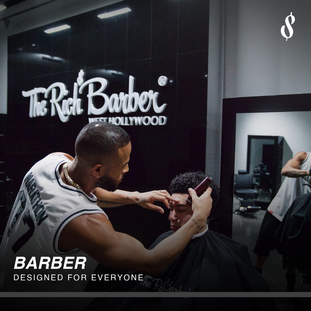 The Rich Barber crisp lines and fades possible with sharpened blades.