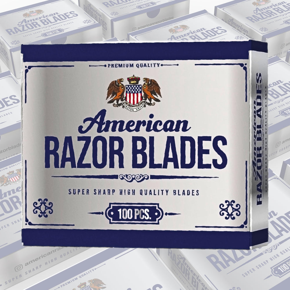 The Shave Factory American Razor Blades sideburn detail illustrates controlled trimming for clean lines.