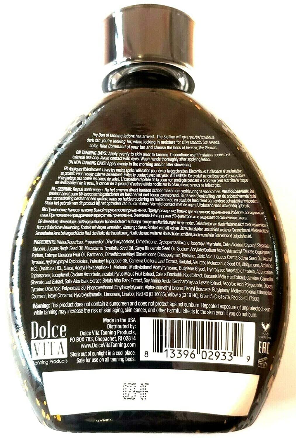 The Sicilian lotion texture close-up highlighting a rich, smooth formula for even coverage.