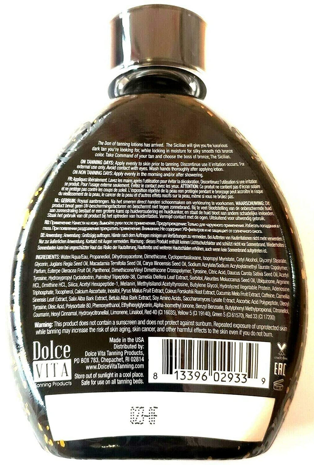 The Sicilian lotion texture close-up highlighting a rich, smooth formula for even coverage.