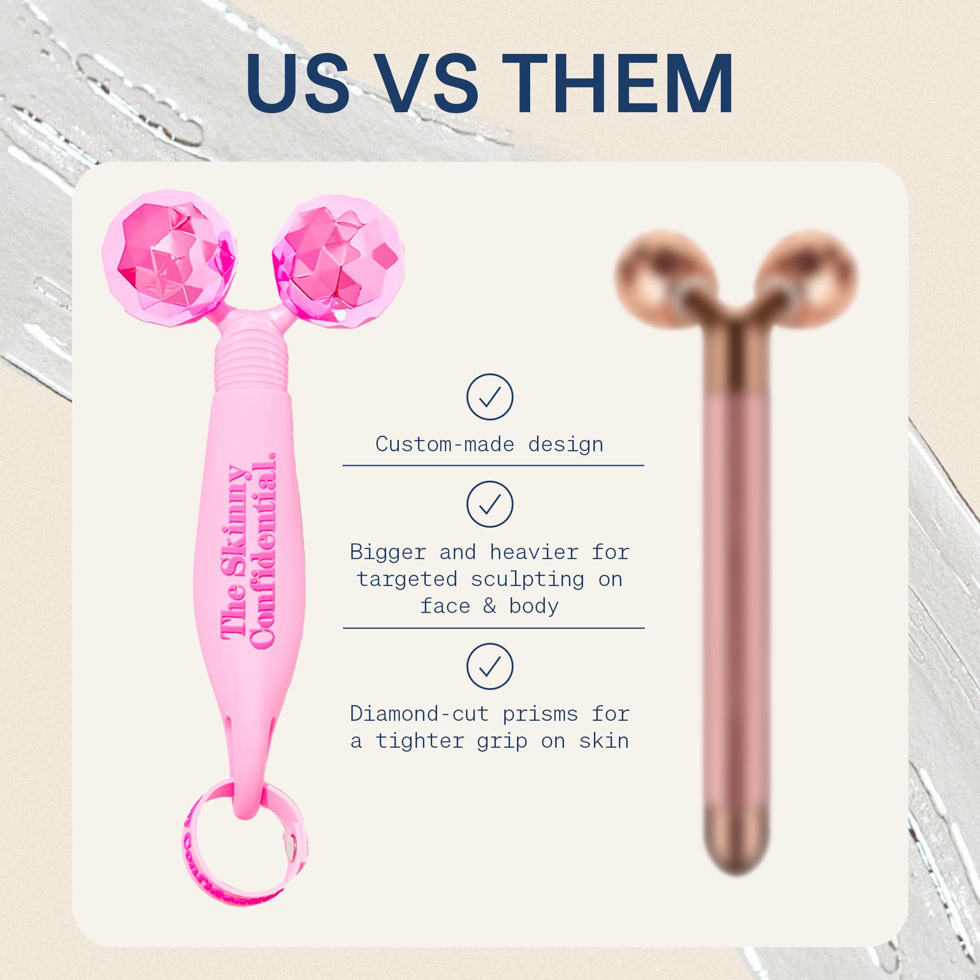 The Skinny Confidential Face Roller cooling effect enhances soothing routine.