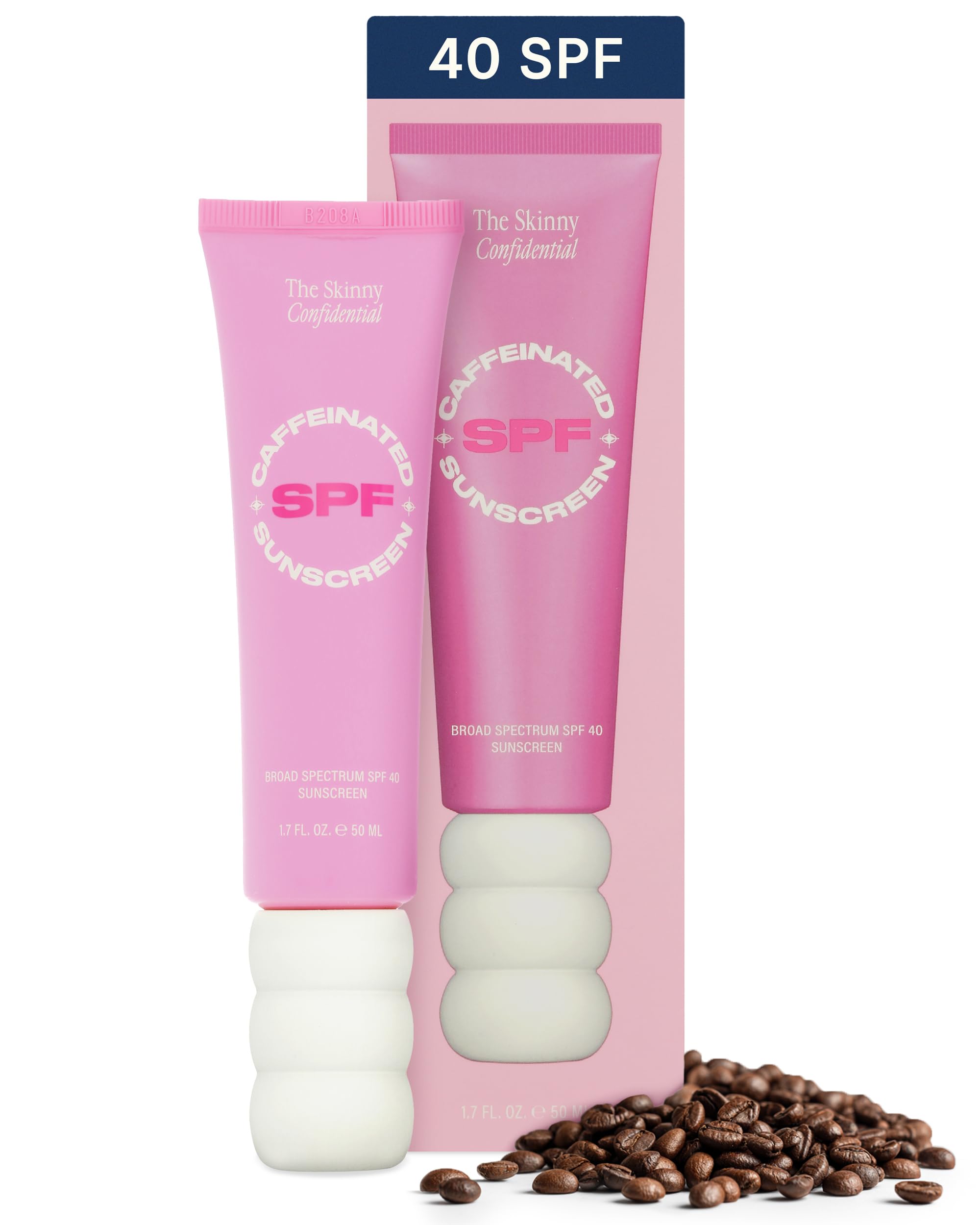 The Skinny Confidential tinted sunscreen bottle demonstrates lightweight protection for daily makeup base.