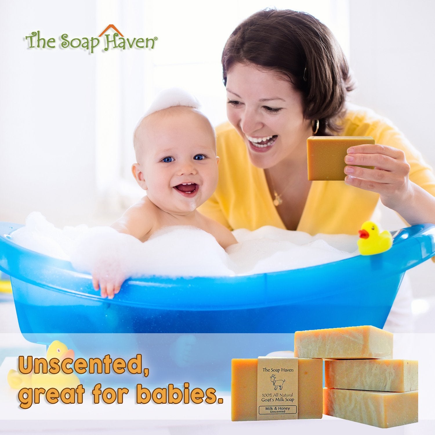 The Soap Haven goat milk honey soap bar closeup highlights nourishing milk formula for sensitive skin.