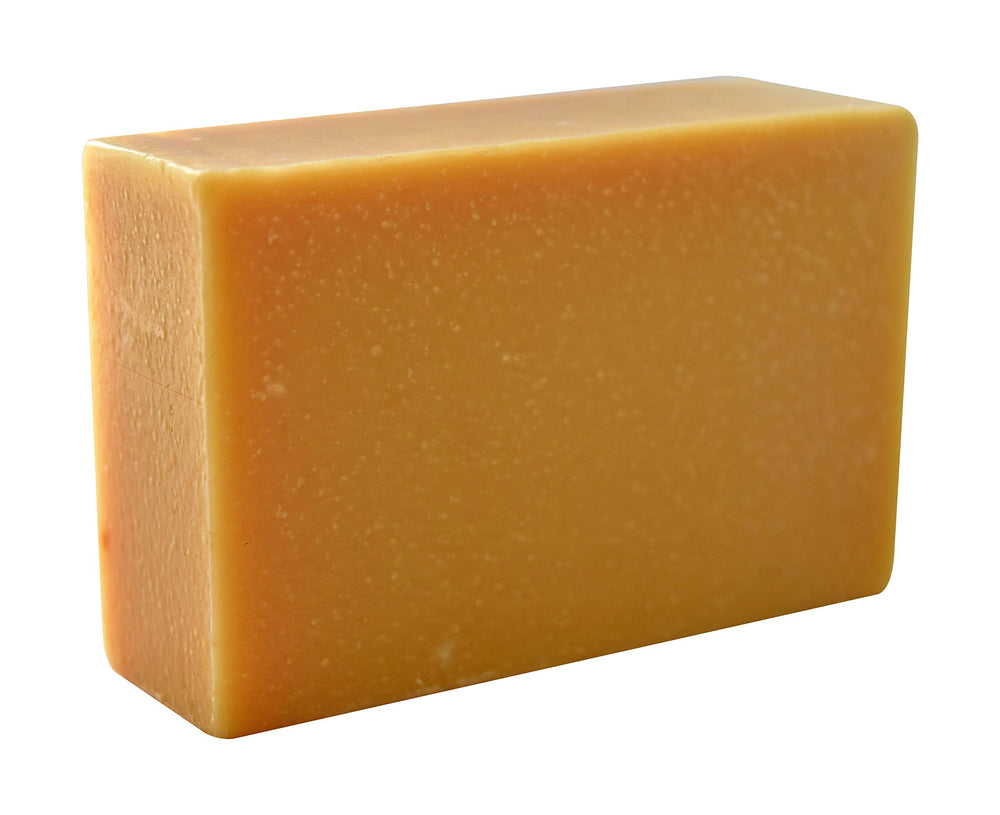 The Soap Haven ingredients goat-milk-honey closeup communicates natural, GMO-free composition.