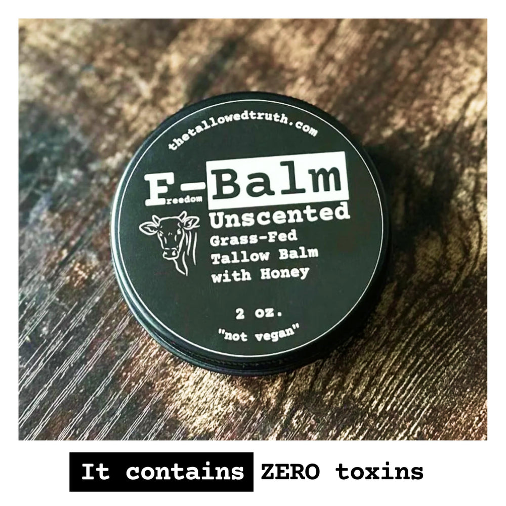 The Tallowed Truth F-Balm Canadian-made packaging and label.