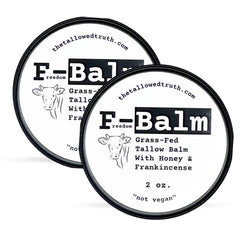 The Tallowed Truth F-Balm Original tin front shows nourishing all-purpose skin balm