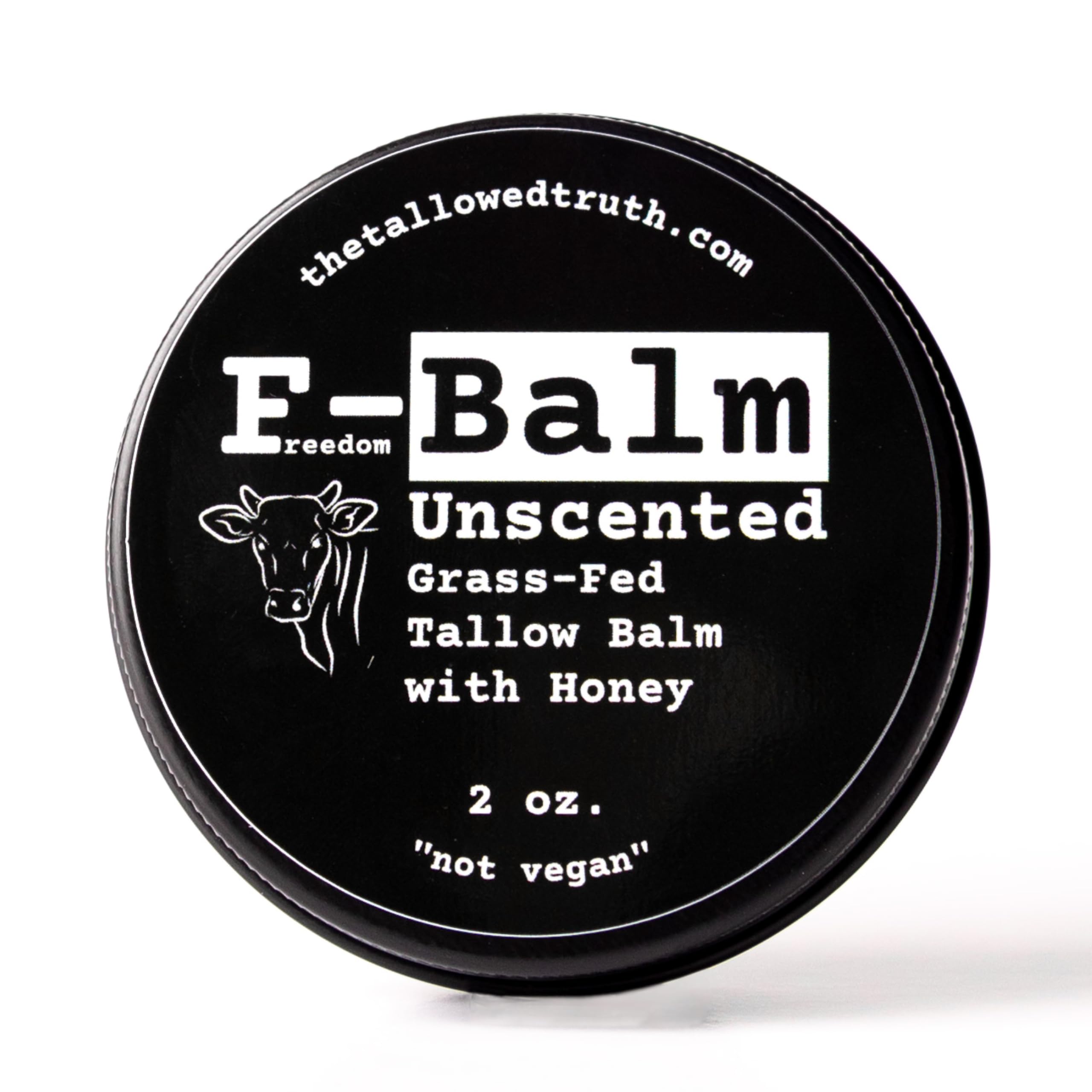 The Tallowed Truth F-Balm Tallow jar closeup for daily skin hydration.