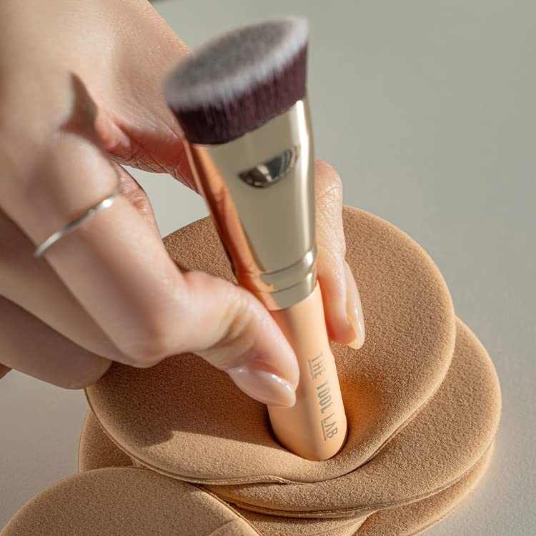 Reversible sponge in action provides dual-side use for even coverage.