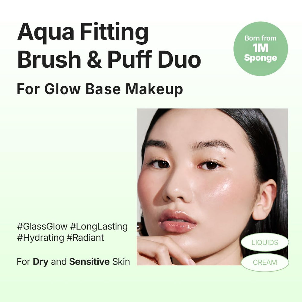 THE TOOL LAB Aqua CUSHION Puff dewy skin for water-activated glow.