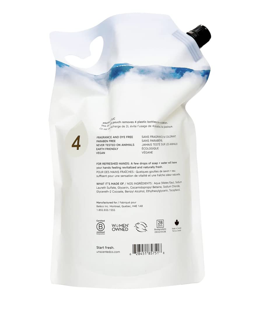 The Unscented Company hand soap image featuring family use promotes easy, skin-friendly cleansing.