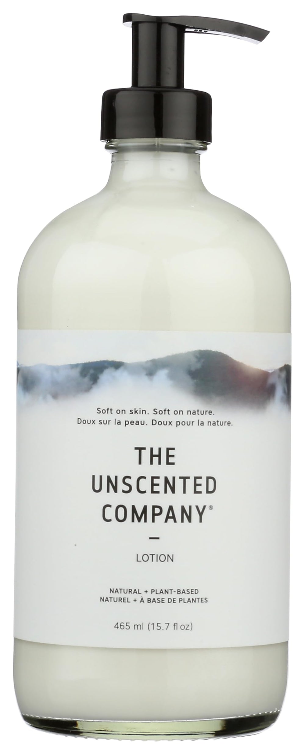 The Unscented Company unscented lotion bottle front view for gentle daily hydration.