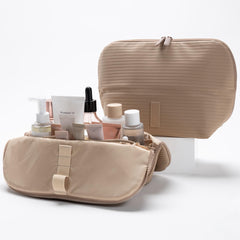 THE VERTI 23-pocket layout demonstrates ample storage for skincare and toiletries.