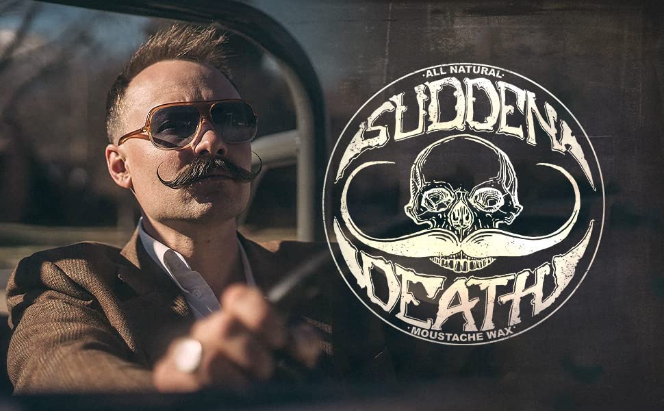 The Vintage Grooming Co Sudden Death wax packaging for on-the-go grooming.