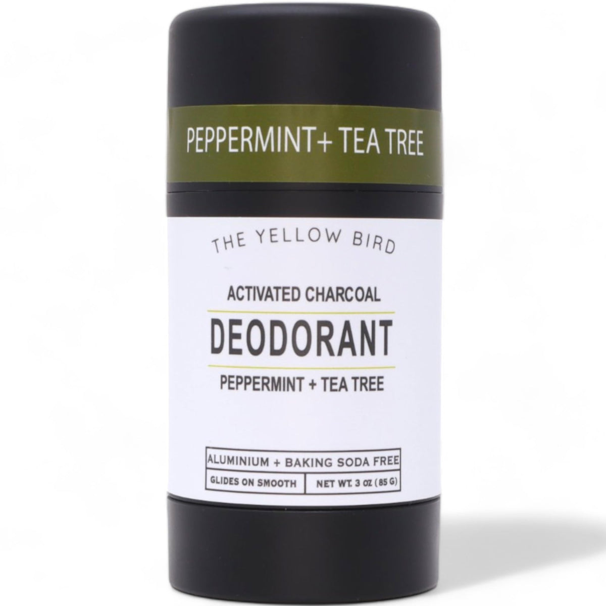 The Yellow Bird natural deodorant packaging shows a 3oz size for everyday carry.