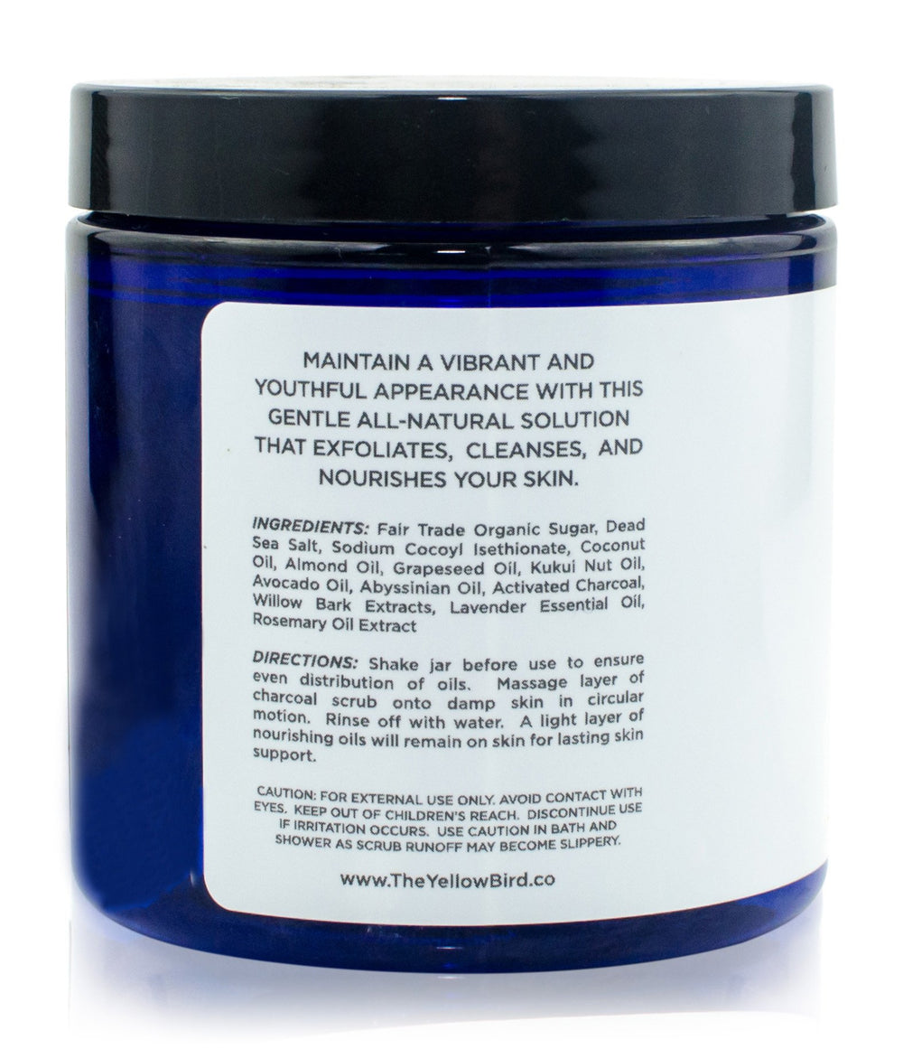 The Yellow Bird Scrub Texture on Skin hints at a silky finish