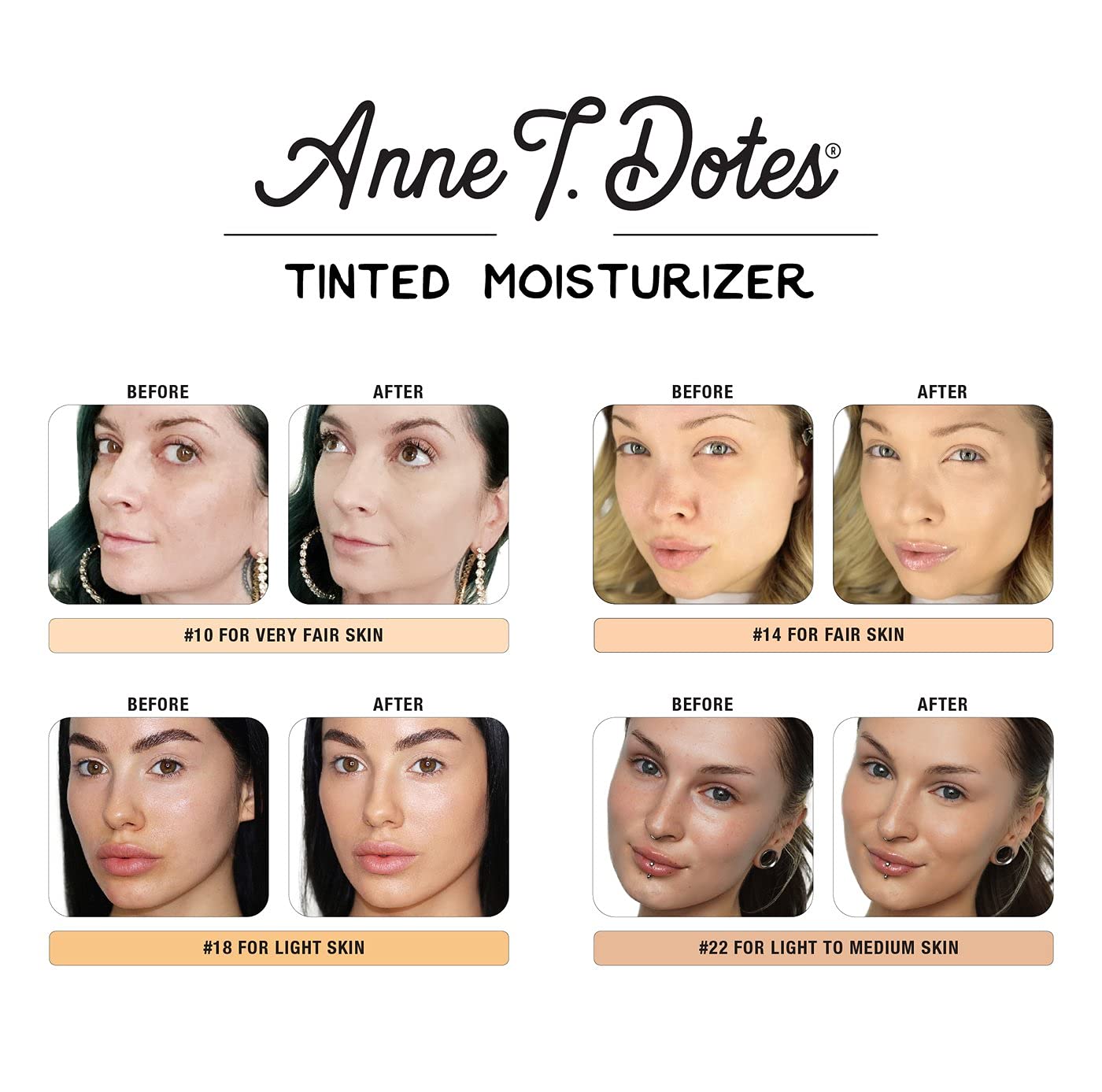 theBalm Anne T. Dotes Tinted Moisturizer embalaje y diseño elegante.
