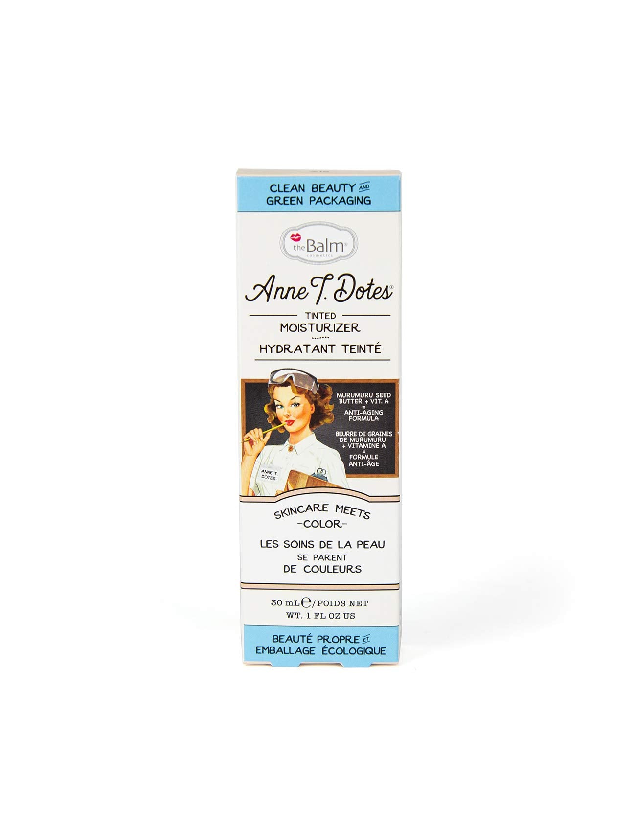 theBalm Anne T. Dotes Tinted Moisturizer textura cremosa para acabado ligero.