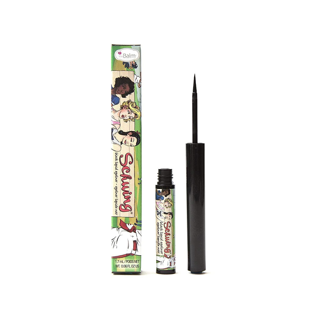 theBalm Schwing tip close-up demonstrates precise line control for bold definition