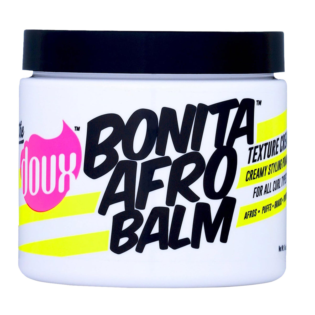 The Doux Bonita Afro Balm twist-out cream defines moisturized curls for twist-outs