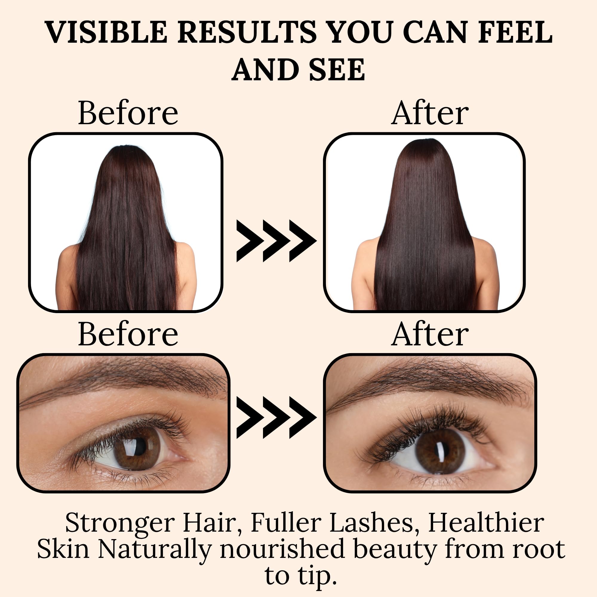 The Goodbye Company castor oil demonstrating hair, lashes, and brows application