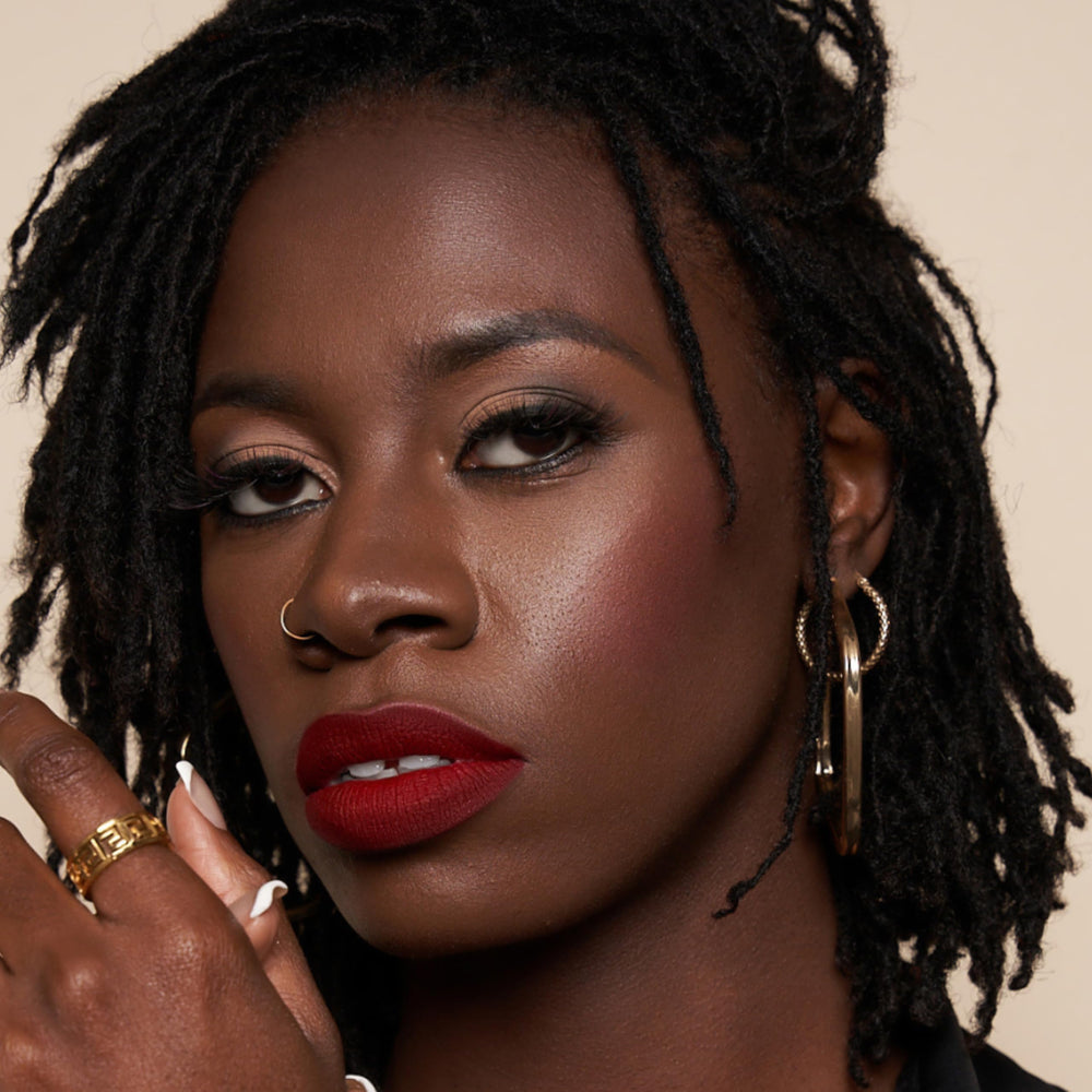 Matte finish meets bold pigment in a top makeup essential.