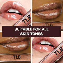 The Lip Bar Extra lip swatch shows a sheer wash with brown shimmer for everyday glow.