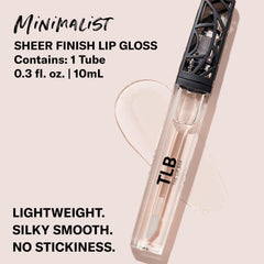 The Lip Bar minimalist clear gloss applicator glides smoothly for sheer color.