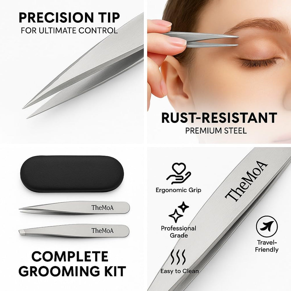 THEMOA precision tweezers for crafts and detail work beyond grooming