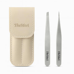 THEMOA precision tweezers pointed tip close-up for precise brow shaping