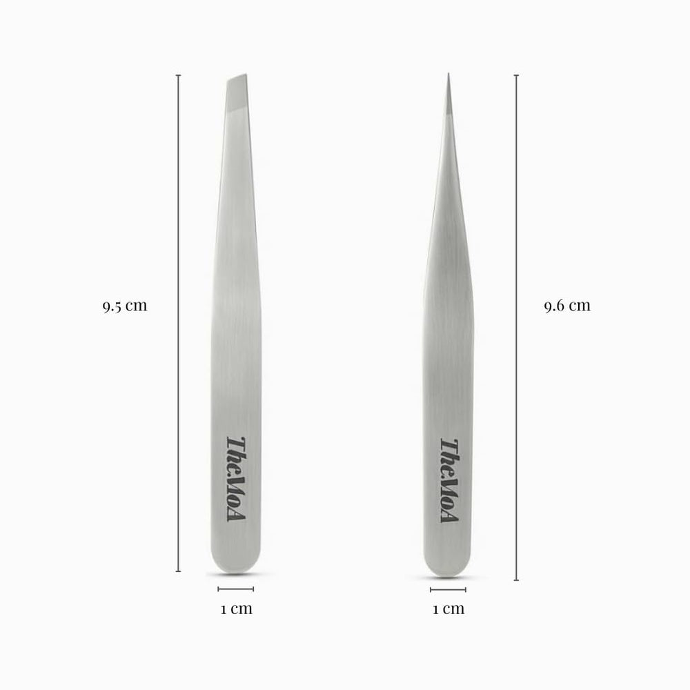 THEMOA slant-tip tweezer in case for safe storage and travel