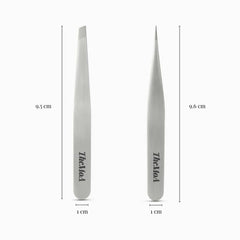 THEMOA slant-tip tweezer in case for safe storage and travel