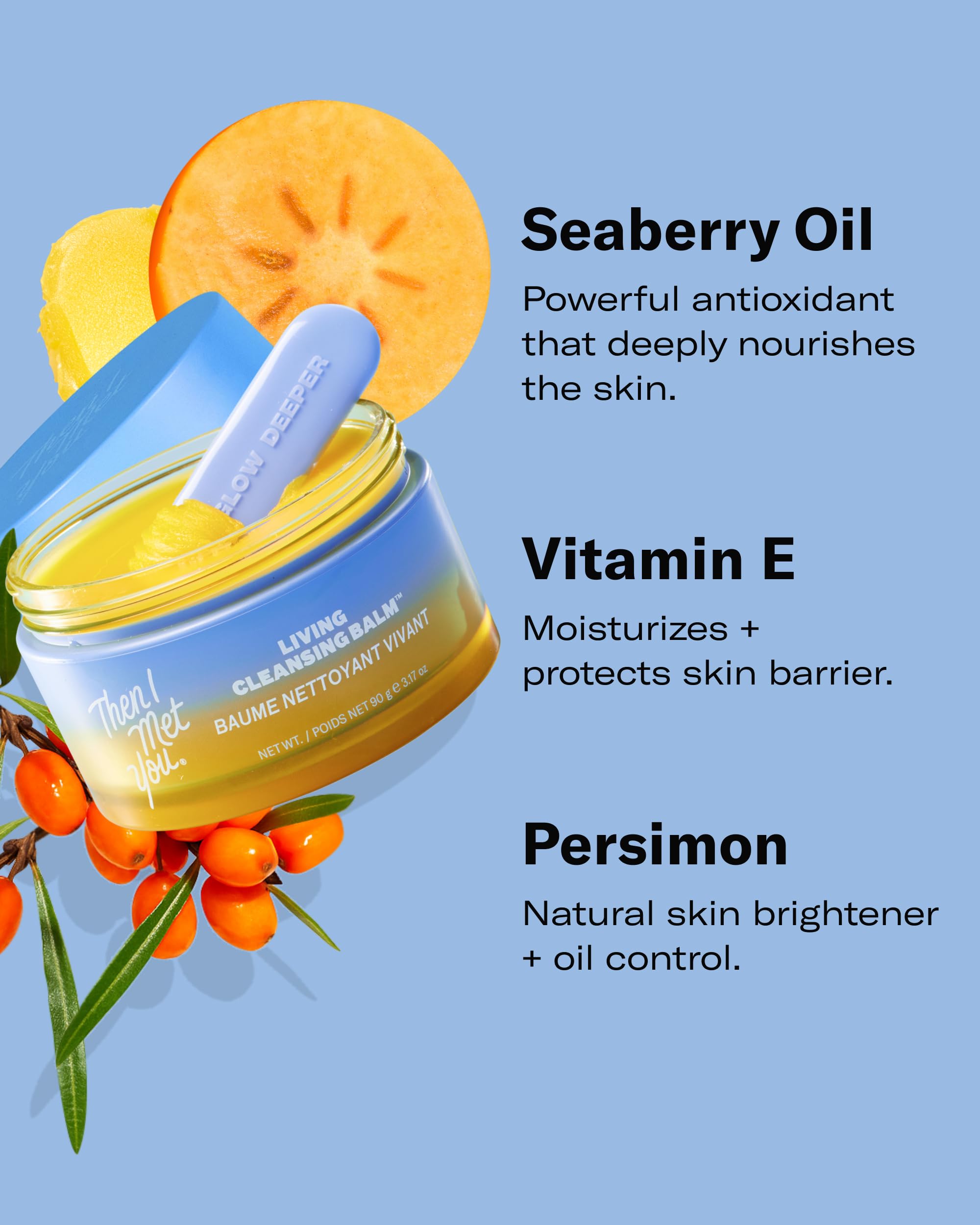 Swiping Then I Met You Living Cleansing Balm across the skin to show its melting action.