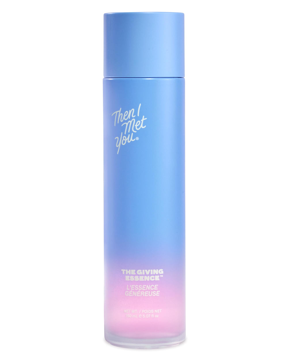 Then I Met You The Giving Essence bottle closeup for hydrated, balanced skin.